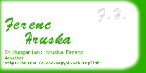 ferenc hruska business card